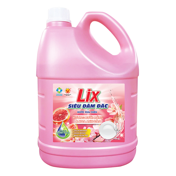Nước Rửa Chén Lix Siêu Đậm Đặc Hương Bưởi Hồng & Hoa Anh Đào